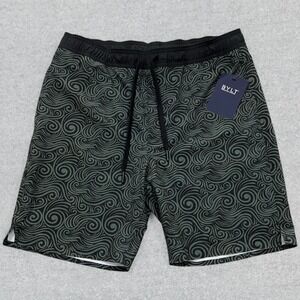 BYLT Coastal Board Shorts Men's L Green Black Hybrid Wave Linerless Pockets NEW